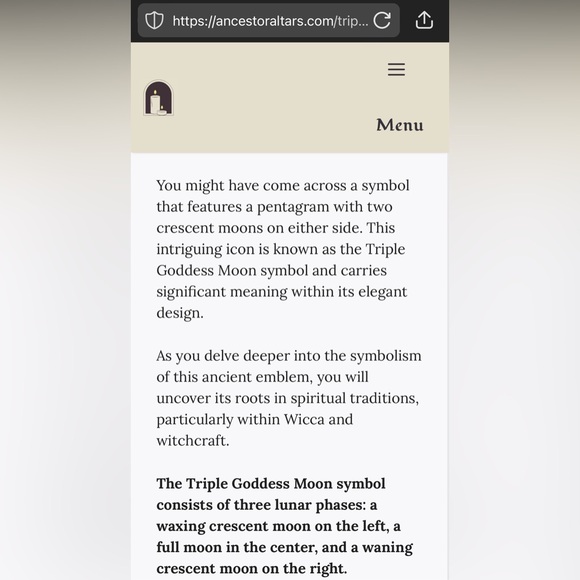 Triple Goddess Moon Necklace - Picture 3 of 5